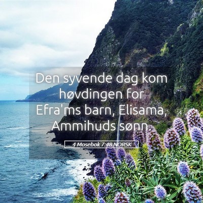 Picture 05 - 4 Mosebok 7:48 NORSK - Den syvende dag kom høvdingen for Efra'ms barn, - Bible Verse Picture
