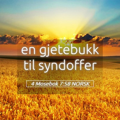 Picture 05 - 4 Mosebok 7:58 NORSK - en gjetebukk til - Bible Verse Picture