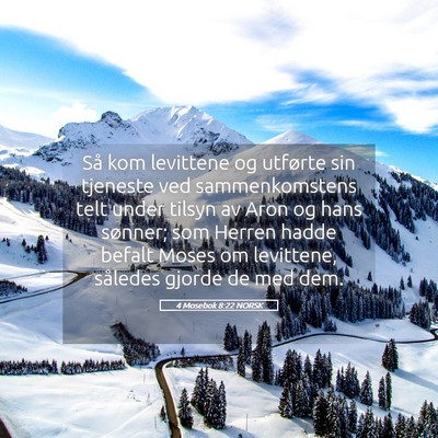 Picture 05 - 4 Mosebok 8:22 NORSK - Så kom levittene og utførte sin tjeneste ved - Bible Verse Picture