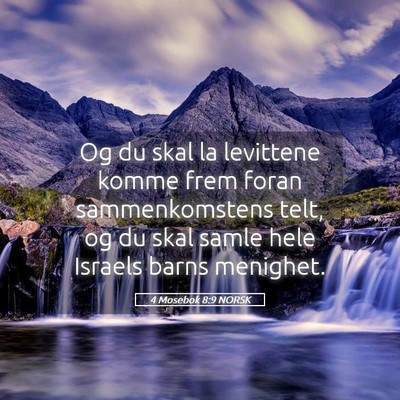Picture 05 - 4 Mosebok 8:9 NORSK - Og du skal la levittene komme frem foran - Bible Verse Picture