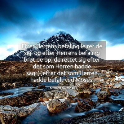 Picture 05 - 4 Mosebok 9:23 NORSK - Efter Herrens befaling leiret de sig, og efter - Bible Verse Picture