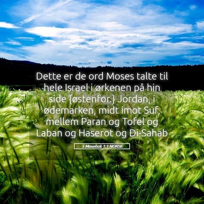 Picture 05 - 5 Mosebok 1:1 NORSK - Dette er de ord Moses talte til hele Israel i - Bible Verse Picture