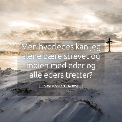 Picture 05 - 5 Mosebok 1:12 NORSK - Men hvorledes kan jeg alene bære strevet og - Bible Verse Picture