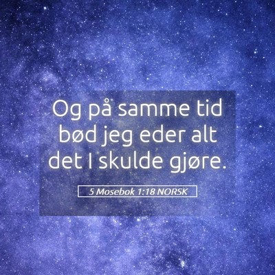 Picture 05 - 5 Mosebok 1:18 NORSK - Og på samme tid bød jeg eder alt det I skulde - Bible Verse Picture