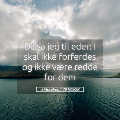 Picture 05 - 5 Mosebok 1:29 NORSK - Da sa jeg til eder: I skal ikke forferdes og ikke - Bible Verse Picture