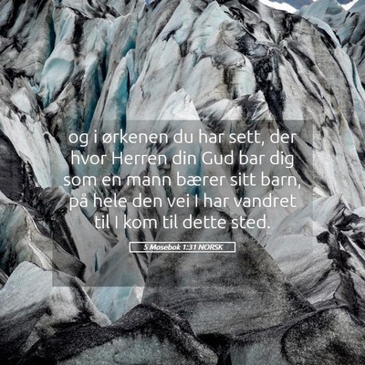 Picture 05 - 5 Mosebok 1:31 NORSK - og i ørkenen du har sett, der hvor Herren din - Bible Verse Picture