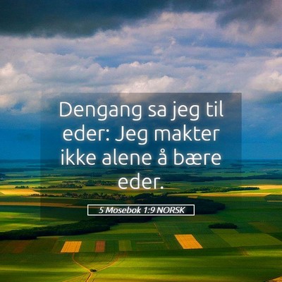 Picture 05 - 5 Mosebok 1:9 NORSK - Dengang sa jeg til eder: Jeg makter ikke alene å - Bible Verse Picture