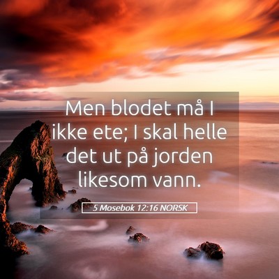 Picture 05 - 5 Mosebok 12:16 NORSK - Men blodet må I ikke ete; I skal helle det ut - Bible Verse Picture