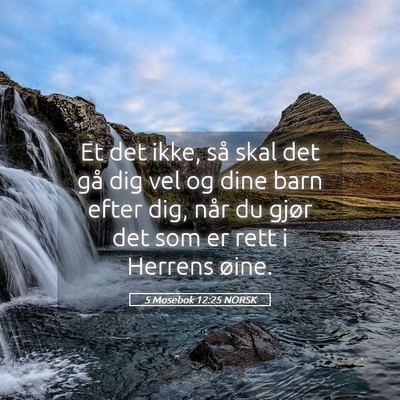 Picture 05 - 5 Mosebok 12:25 NORSK - Et det ikke, så skal det gå dig vel og dine - Bible Verse Picture