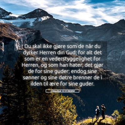 Picture 05 - 5 Mosebok 12:31 NORSK - Du skal ikke gjøre som de når du dyrker Herren - Bible Verse Picture