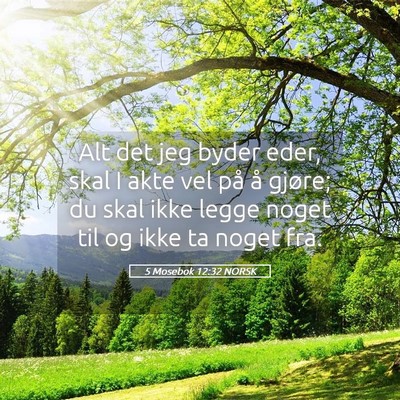 Picture 05 - 5 Mosebok 12:32 NORSK - Alt det jeg byder eder, skal I akte vel på å - Bible Verse Picture