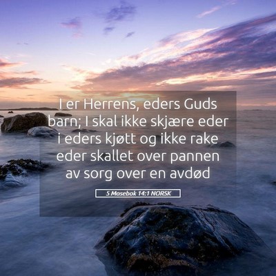 Picture 05 - 5 Mosebok 14:1 NORSK - I er Herrens, eders Guds barn; I skal ikke - Bible Verse Picture