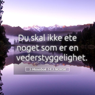 Picture 05 - 5 Mosebok 14:3 NORSK - Du skal ikke ete noget som er en - Bible Verse Picture