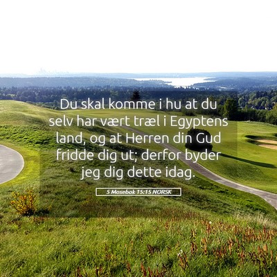 Picture 05 - 5 Mosebok 15:15 NORSK - Du skal komme i hu at du selv har vært træl i - Bible Verse Picture