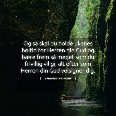 Picture 05 - 5 Mosebok 16:10 NORSK - Og så skal du holde ukenes høitid for Herren - Bible Verse Picture