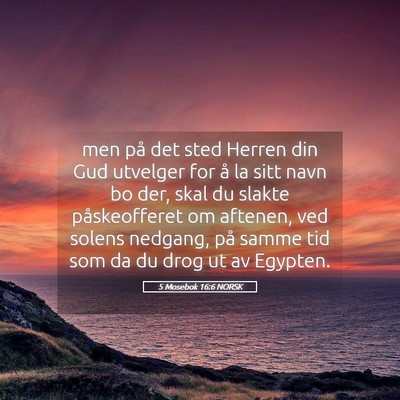 Picture 05 - 5 Mosebok 16:6 NORSK - men på det sted Herren din Gud utvelger for å - Bible Verse Picture