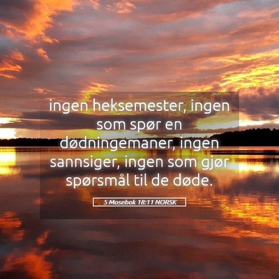 Picture 05 - 5 Mosebok 18:11 NORSK - ingen heksemester, ingen som spør en - Bible Verse Picture