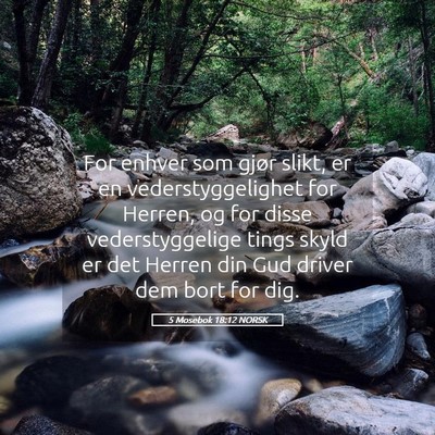 Picture 05 - 5 Mosebok 18:12 NORSK - For enhver som gjør slikt, er en - Bible Verse Picture
