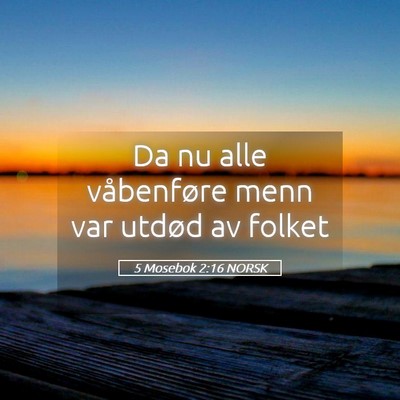 Picture 05 - 5 Mosebok 2:16 NORSK - Da nu alle våbenføre menn var utdød av - Bible Verse Picture