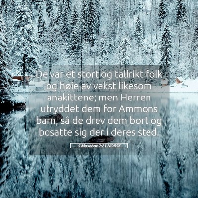 Picture 05 - 5 Mosebok 2:21 NORSK - De var et stort og tallrikt folk og høie av - Bible Verse Picture