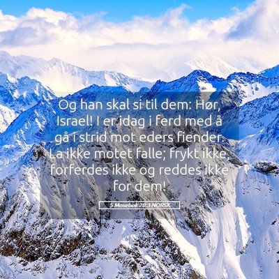 Picture 05 - 5 Mosebok 20:3 NORSK - Og han skal si til dem: Hør, Israel! I er idag i - Bible Verse Picture