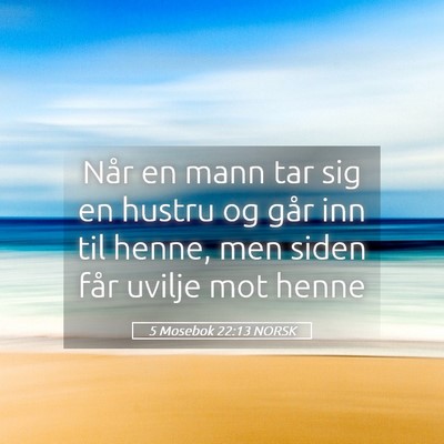 Picture 05 - 5 Mosebok 22:13 NORSK - Når en mann tar sig en hustru og går inn til - Bible Verse Picture