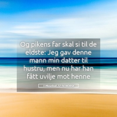 Picture 05 - 5 Mosebok 22:16 NORSK - Og pikens far skal si til de eldste: Jeg gav - Bible Verse Picture