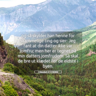 Picture 05 - 5 Mosebok 22:17 NORSK - og så skylder han henne for skammelige ting og - Bible Verse Picture