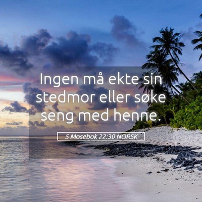 Picture 05 - 5 Mosebok 22:30 NORSK - Ingen må ekte sin stedmor eller søke seng med - Bible Verse Picture