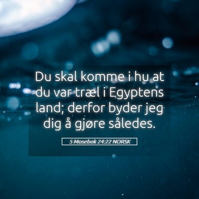 Picture 05 - 5 Mosebok 24:22 NORSK - Du skal komme i hu at du var træl i Egyptens - Bible Verse Picture