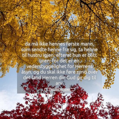 Picture 05 - 5 Mosebok 24:4 NORSK - da må ikke hennes første mann, som sendte henne - Bible Verse Picture