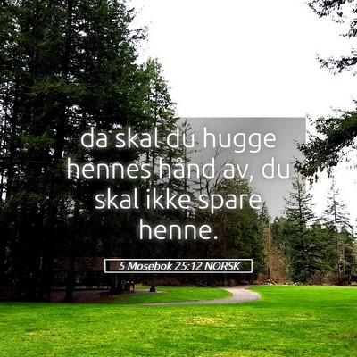 Picture 05 - 5 Mosebok 25:12 NORSK - da skal du hugge hennes hånd av, du skal ikke - Bible Verse Picture