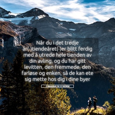 Picture 05 - 5 Mosebok 26:12 NORSK - Når du i det tredje år(-)tiendeåret(-)er blitt - Bible Verse Picture