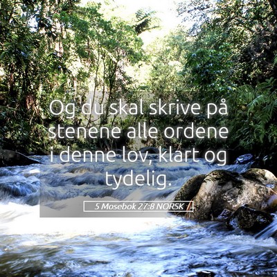 Picture 05 - 5 Mosebok 27:8 NORSK - Og du skal skrive på stenene alle ordene i denne - Bible Verse Picture