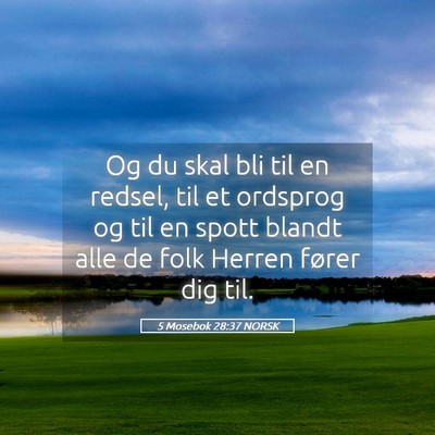 Picture 05 - 5 Mosebok 28:37 NORSK - Og du skal bli til en redsel, til et ordsprog og - Bible Verse Picture