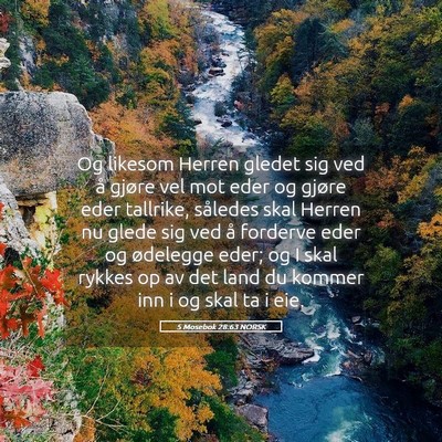 Picture 05 - 5 Mosebok 28:63 NORSK - Og likesom Herren gledet sig ved å gjøre vel - Bible Verse Picture