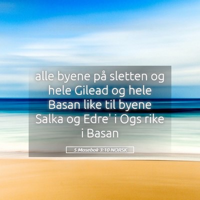 Picture 05 - 5 Mosebok 3:10 NORSK - alle byene på sletten og hele Gilead og hele - Bible Verse Picture