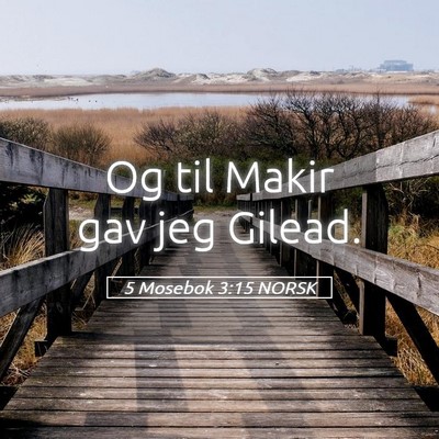 Picture 05 - 5 Mosebok 3:15 NORSK - Og til Makir gav jeg - Bible Verse Picture