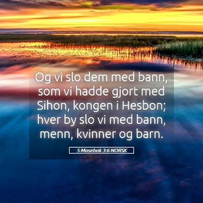 Picture 05 - 5 Mosebok 3:6 NORSK - Og vi slo dem med bann, som vi hadde gjort med - Bible Verse Picture