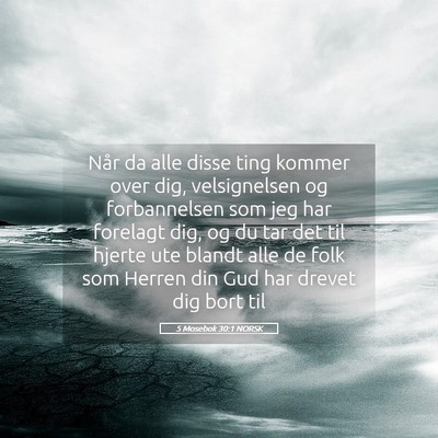 Picture 05 - 5 Mosebok 30:1 NORSK - Når da alle disse ting kommer over dig, - Bible Verse Picture