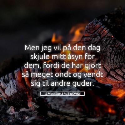 Picture 05 - 5 Mosebok 31:18 NORSK - Men jeg vil på den dag skjule mitt åsyn for - Bible Verse Picture