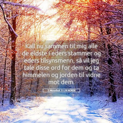Picture 05 - 5 Mosebok 31:28 NORSK - Kall nu sammen til mig alle de eldste i eders - Bible Verse Picture