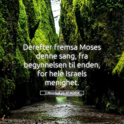 Picture 05 - 5 Mosebok 31:30 NORSK - Derefter fremsa Moses denne sang, fra begynnelsen - Bible Verse Picture