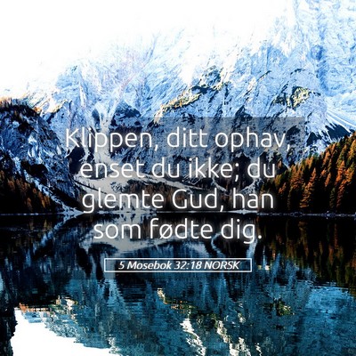 Picture 05 - 5 Mosebok 32:18 NORSK - Klippen, ditt ophav, enset du ikke; du glemte - Bible Verse Picture