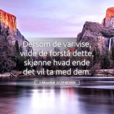 Picture 05 - 5 Mosebok 32:29 NORSK - Dersom de var vise, vilde de forstå dette, - Bible Verse Picture