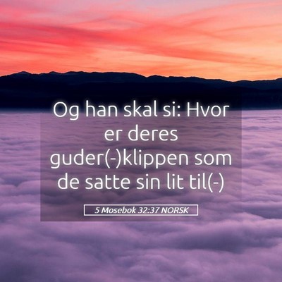Picture 05 - 5 Mosebok 32:37 NORSK - Og han skal si: Hvor er deres guder(-)klippen som - Bible Verse Picture