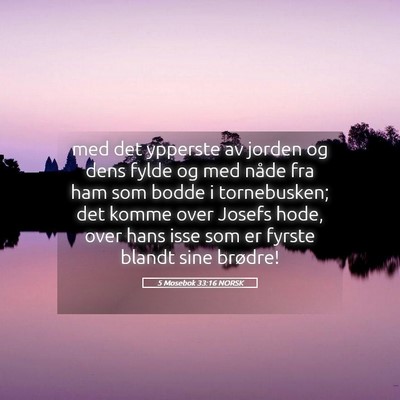 Picture 05 - 5 Mosebok 33:16 NORSK - med det ypperste av jorden og dens fylde og med - Bible Verse Picture