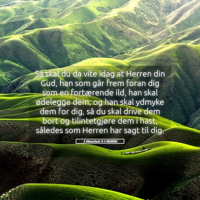 Picture 05 - 5 Mosebok 9:3 NORSK - Så skal du da vite idag at Herren din Gud, han - Bible Verse Picture