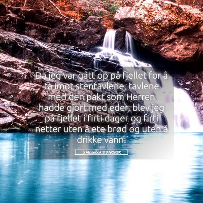 Picture 05 - 5 Mosebok 9:9 NORSK - Da jeg var gått op på fjellet for å ta imot - Bible Verse Picture
