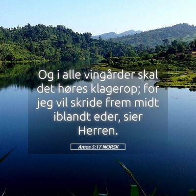 Picture 05 - Amos 5:17 NORSK - Og i alle vingårder skal det høres klagerop; - Bible Verse Picture